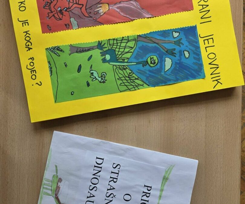 Uspješno dovršene knjižice “Priča o strašnom dinosauru” i “Fosilizirani jelovnik: Tko je koga pojeo?” povodom zavičajnog projekta u Produženom boravku